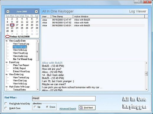 All in one keylogger chat log viewer