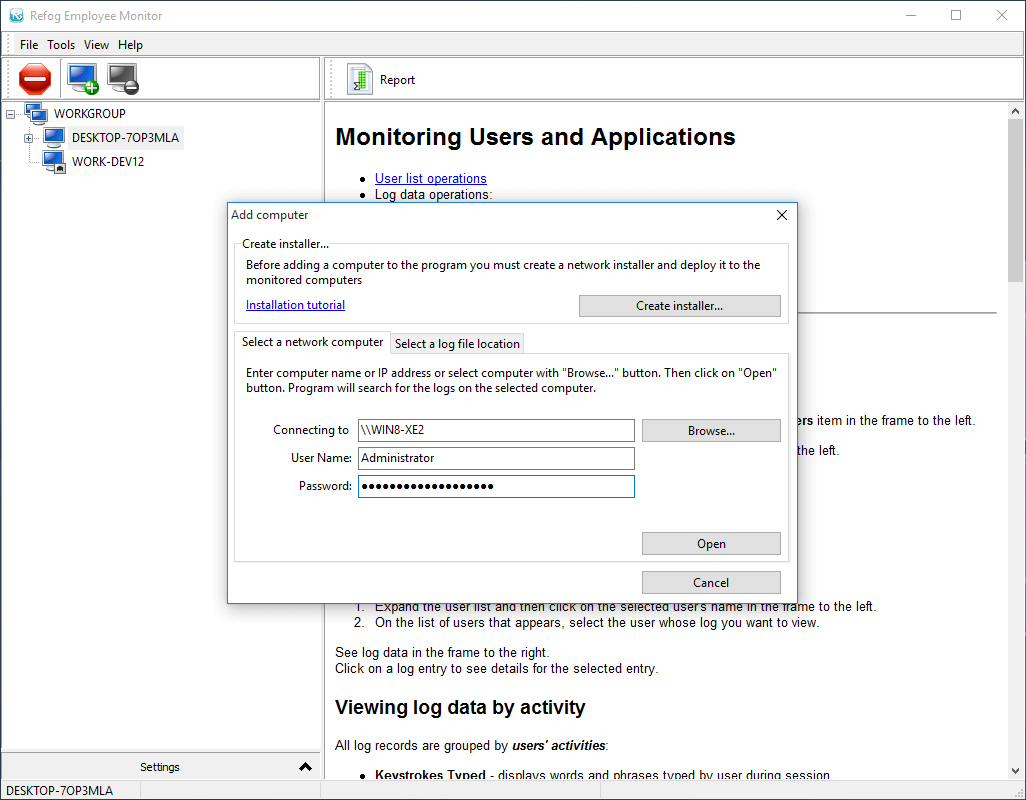 REFOG Employee Monitor - monitoring users and applications