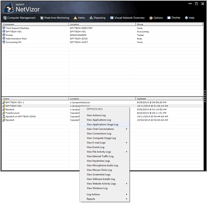 Spytech NetVizor installation