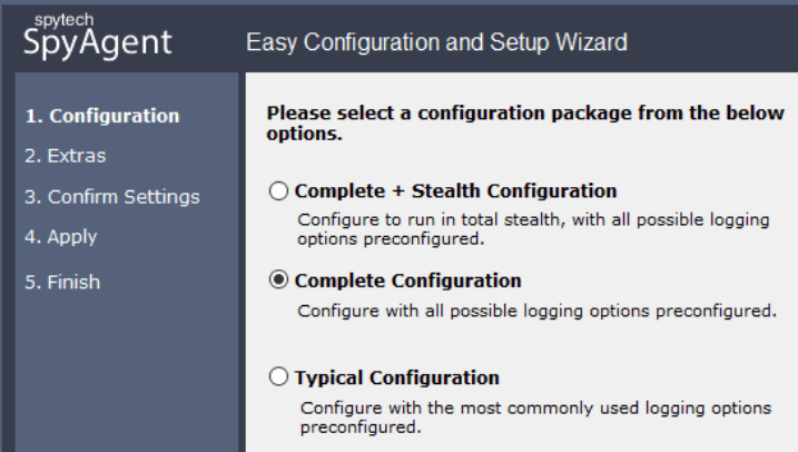 Spytech SpyAgent Stealth Edition - complete stealth configuration wizard