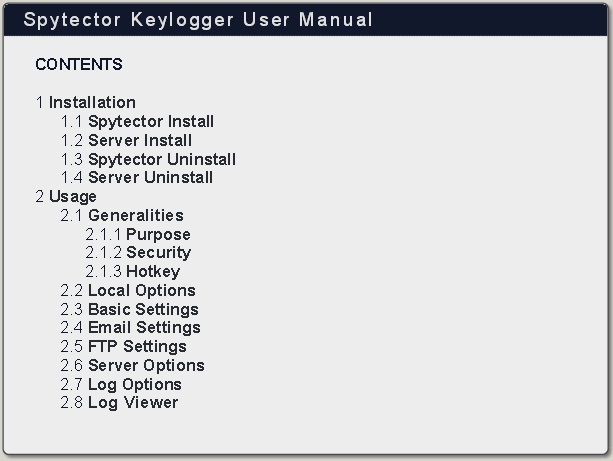 Spytector User Manual